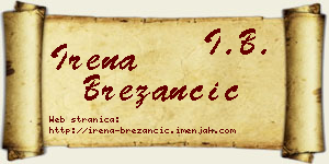 Irena Brežančić vizit kartica